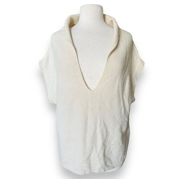 FB3 MaxMara Cream Textured Sweater Short Sleeve Layer Italy Medium - Picture 1 of 6